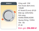  ĐÈN LED ÂM TRẦN 3 (BA) MÀU DUHAL 12W - DFX012 / DFX 012 