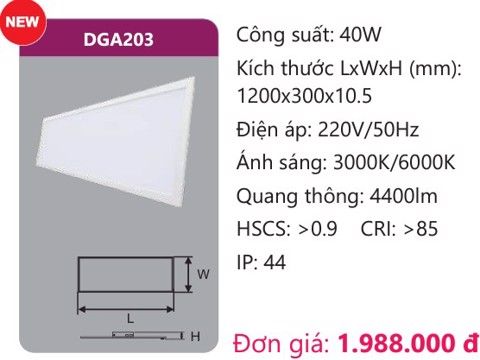  ĐÈN LED PANEL 300 X 1200 DUHAL DGA203 / DGA 203 