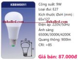  BÓNG ĐÈN LED DUHAL ĐỔI MÀU 9W KBBM0091 / KBBM 0091 - GẮN ĐUÔI VẶN (CHUI VẶN) LỚN E27 