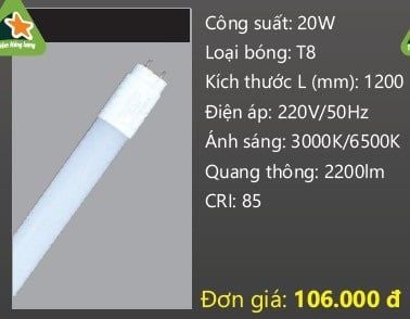  BÓNG TUÝP LED DUHAL 1M2 (1 mét 2 / 1.2M) 20W SDH120 / KDH120 / KDH 120 