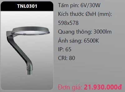  đầu đèn trụ công viên duhal tnl0301 - năng lượng mặt trời 