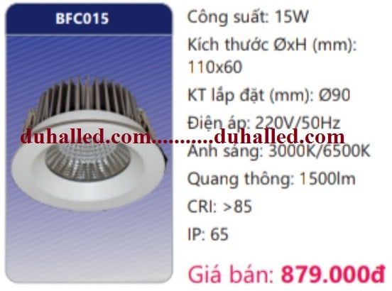  ĐÈN LED ÂM TRẦN CHIẾU SÂU TRẦN CAO DUHAL 15W BFC015 / BFC 015 