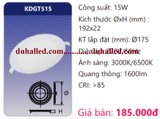  ĐÈN LED ÂM TRẦN DUHAL 15W KDGT515 / KDGT 515 / DGT515 