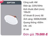  ĐÈN LED ÂM TRẦN DUHAL 4W - SDPT204 / SDPT 204 