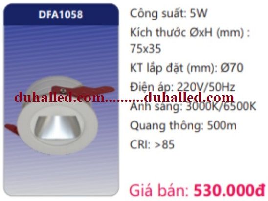  ĐÈN LED ÂM TRẦN DUHAL 5W DFA1058 / DFA 1158 