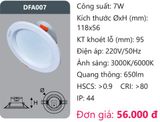  ĐÈN LED DOWLIGHT ÂM TRẦN 7W DUHAL DFA007 / DFA 007 