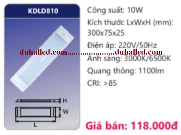  ĐÈN LED BÁN NGUYỆT ỐP TRẦN DUHAL 0,3 10W (0.3m / 3 tấc) KDLD801 / KDLD 801 