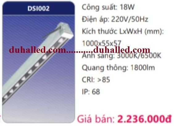  ĐÈN LED CHỐNG THẤM DUHAL 18W DSI002 / DSI 002 