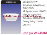  ĐÈN LED DOWNLIGHT ÂM TRẦN VUÔNG DUHAL 15W GÓC RỘNG (CHIẾU RỘNG) KDGV0151 / KDGV 0151 