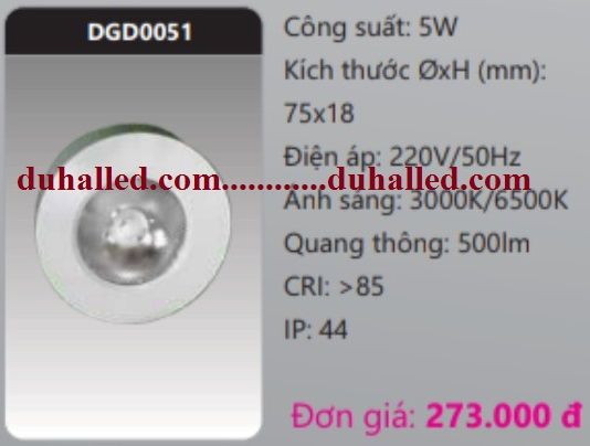  ĐÈN LED GẮN NỔI CHIẾU ĐIỂM DUHAL 5W DGD0051 / DGD 0051 
