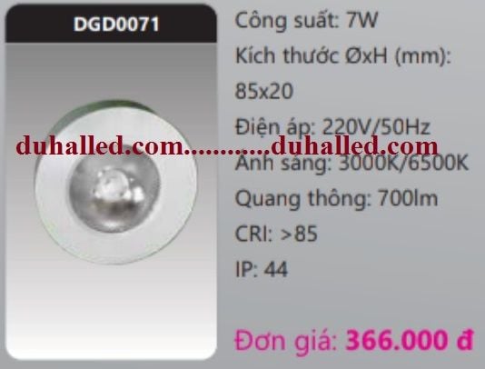  ĐÈN LED GẮN NỔI CHIẾU ĐIỂM DUHAL 7W DGD0071 / DGD 0071 