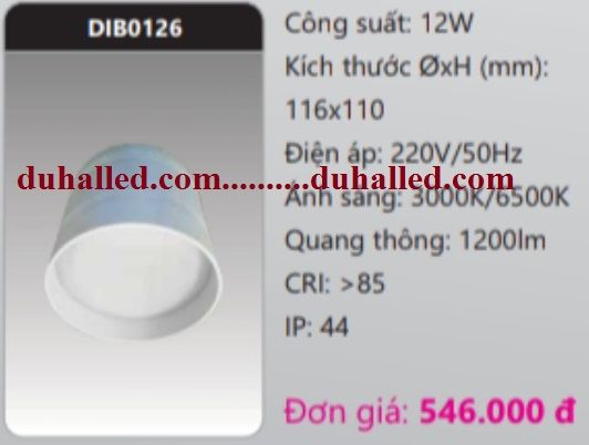  ĐÈN LED GẮN TRẦN NỔI DHAL 12W DIB0126 / DIB 0126 