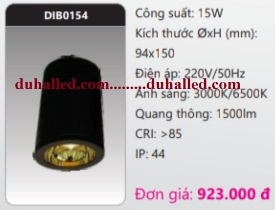  ĐÈN LED GẮN TRẦN NỔI DUHAL 15W DIB0154 / DIB 0154 