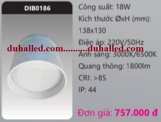  ĐÈN LED GẮN TRẦN NỔI DHAL 18W DIB0156 / DIB 0186 