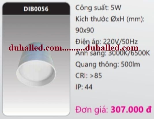  ĐÈN LED GẮN TRẦN NỔI DHAL 5W DIB0056 / DIB 0056 