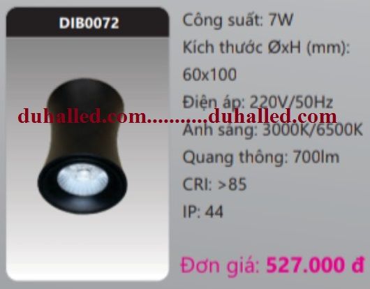  ĐÈN LED GẮN NỔI CHIẾU ĐIỂM DUHAL 7W DIB0072 / DIB 0072 