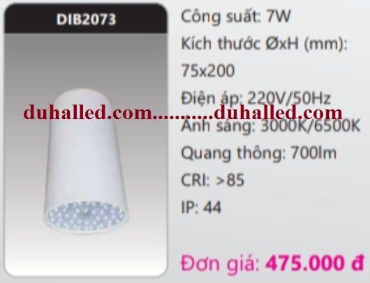  ĐÈN LED GẮN TRẦN NỔI DUHAL 7W DIB2073 / DIB 2073 