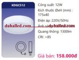  ĐÈN LED ỐP TRẦN DUHAL 12W KDGC512 / KDGC 512 / DGC 512 