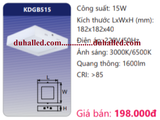  ĐÈN LED ỐP TRẦN DUHAL 15W KDGB515 / KDGB 515 / DGB 515 