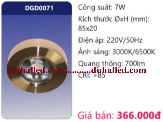  ĐÈN LED ỐP TRẦN TỦ KÍNH (TỦ RƯỢU) DUHAL 7W DGD0071 / DGD 0071 