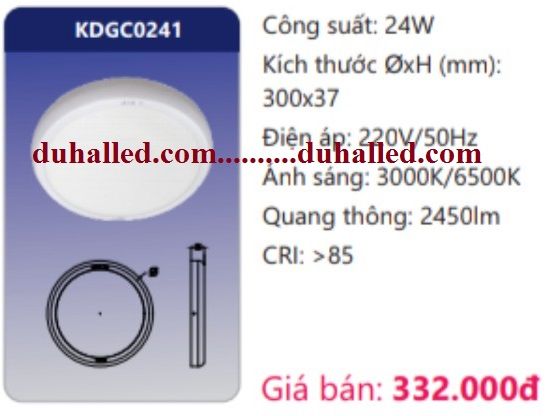  ĐÈN LED ỐP TRẦN NỔI DUHAL 24W KDGC0241 / KDGC 0241 