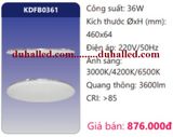  ĐÈN LED ỐP TRẦN SIÊU MỎNG TRANG TRÍ ĐỔI MÀU, 3 MÀU, BA CHẾ ĐỘ DUHAL 36W KDFB0361 / KDFB 0361 