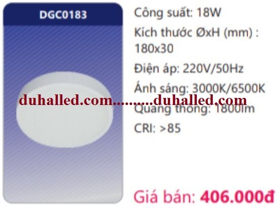  ĐÈN LED PANEL GẮN NỔI DUHAL 18W DGC0183 / DGC 0183 