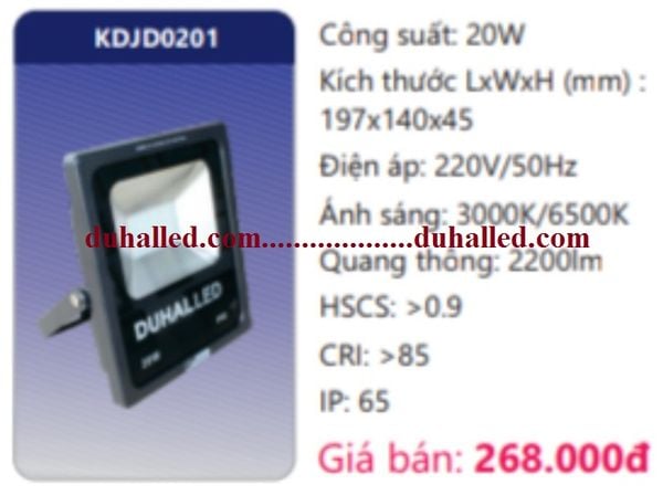 ĐÈN PHA LED DUHAL 20W KDJD0201 / KDJD 0201 – Duhal led. Đèn led ...