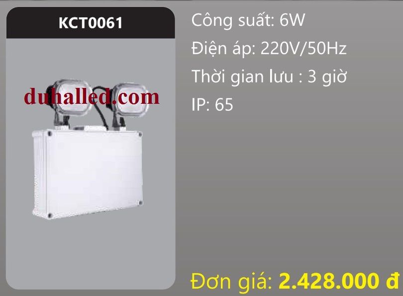  ĐÈN SẠC KHẨN CẤP DUHAL 6W LƯU 3 GIỜ KCT0061 / KCT 0061 