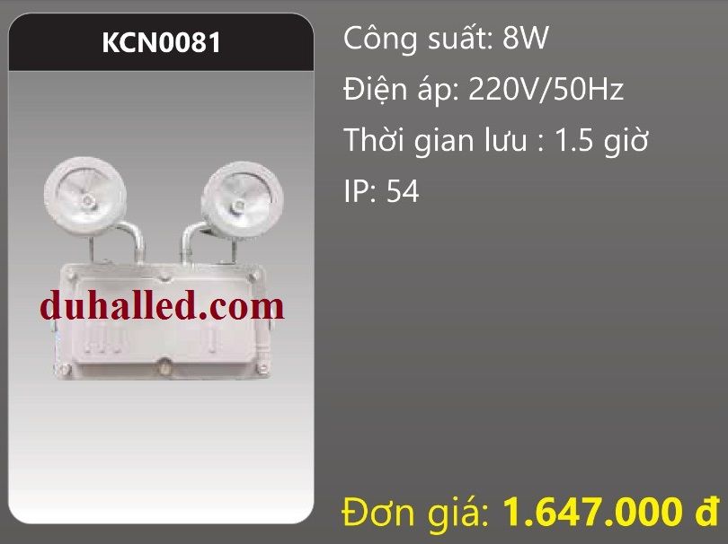  ĐÈN SẠC KHẨN CẤP DUHAL 8W LƯU 1.5 GIỜ KCN0081 / KCN 0081 