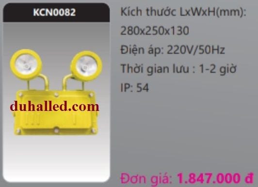  ĐÈN SẠC KHẨN CẤP DUHAL LƯU 1 ĐẾN 2 GIỜ KCN0082 / KCN0082 