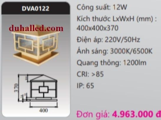  ĐÈN TRỤ CỔNG DUHAL 12W DVA0122 / DVA 0122 