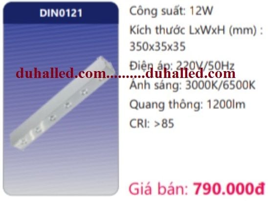  ĐÈN TUÝP LED ỐP TRẦN DUHAL 12W DIN0121 / DIN 0121 