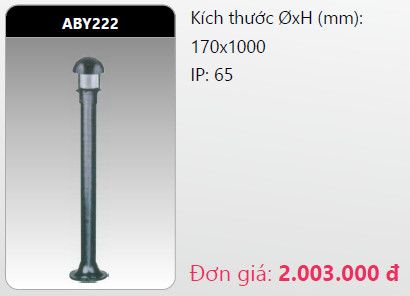  đèn cây sân vườn - đèn trụ sân vườn duhal aby222 