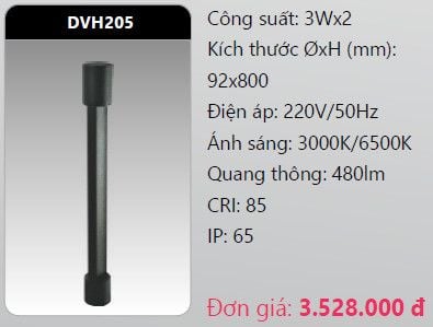  đèn cây sân vườn - đèn trụ sân vườn duhal dvh205 3w x 2 