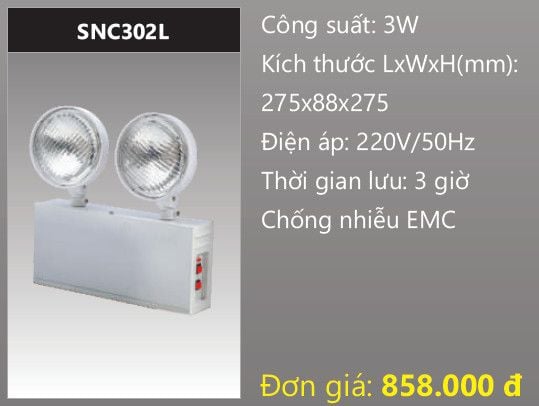  ĐÈN SẠC KHẨN CẤP DUHAL 2W LƯU 1 ĐẾN 3 GIỜ SNC302L / SNC 302L 