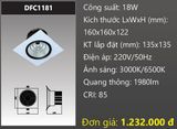  ĐÈN LED SPOTLIGHT VUÔNG ÂM TRẦN CHIẾU ĐIỂM DUHAL 18W DFC1181 / DFC 1181 