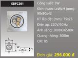  đèn led âm trần xoay chiếu điểm 3w duhal sdfc201 