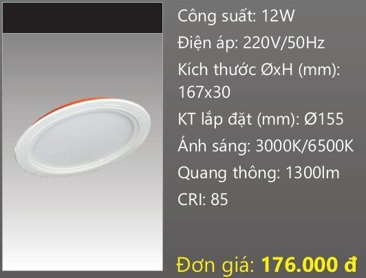  ĐÈN LED ÂM TRẦN DUHAL 12W - SDPT212 / SDPT 212 / KDPT212 