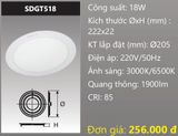  ĐÈN LED ÂM TRẦN DUHAL 18W SDGT518 