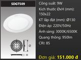  ĐÈN LED ÂM TRẦN DUHAL 9W SDGT509 