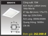  ĐÈN LED ÂM TRẦN DUHAL 15W VUÔNG SDGV515 /  KDGV515 / KDGV 515 / DGV515 