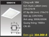  ĐÈN LED ÂM TRẦN DUHAL 18W VUÔNG SDGV518 /  KDGV518 / KDGV 518 / DGV518 