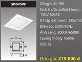  ĐÈN LED ÂM TRẦN VUÔNG DUHAL 9W SDGV509 