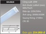  ĐÈN TUÝP LED BÁN NGUYỆT ỐP TRẦN DUHAL SDLD820 / SDLD 820 ( 6 TẤC / 20W ) 