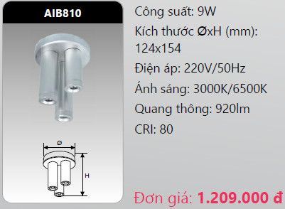  đèn led chiếu vách - chiếu tường duhal aib801 led 9w 