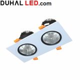  ĐÈN LED DOWNLIGHT VUÔNG CHIẾU ĐIỂM ÂM TRẦN 2X9W DUHAL DFC2091 