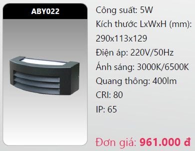  đèn led gắn tường - gắn vách trang trí duhal aby022 led 5w 