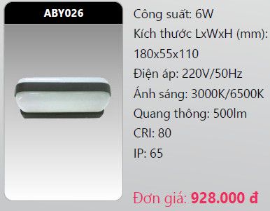  đèn led gắn tường - gắn vách trang trí duhal aby026 led 6w 