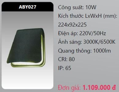  đèn led gắn tường - gắn vách trang trí duhal aby027 10w 